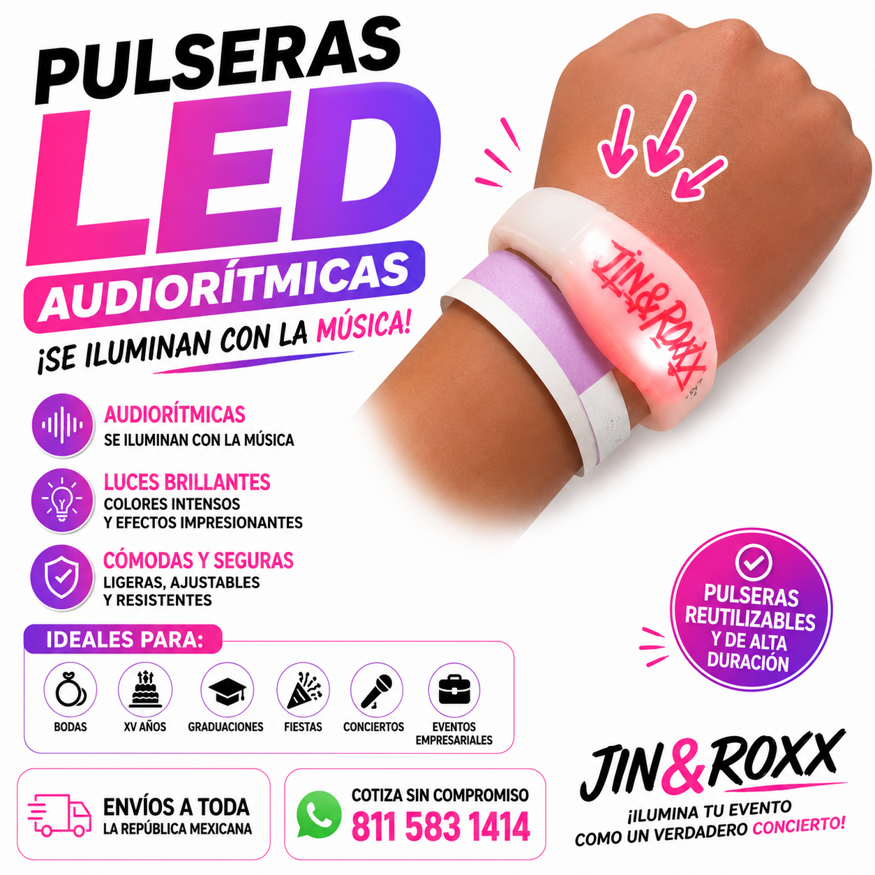 Pulseras Led Audioritmicas