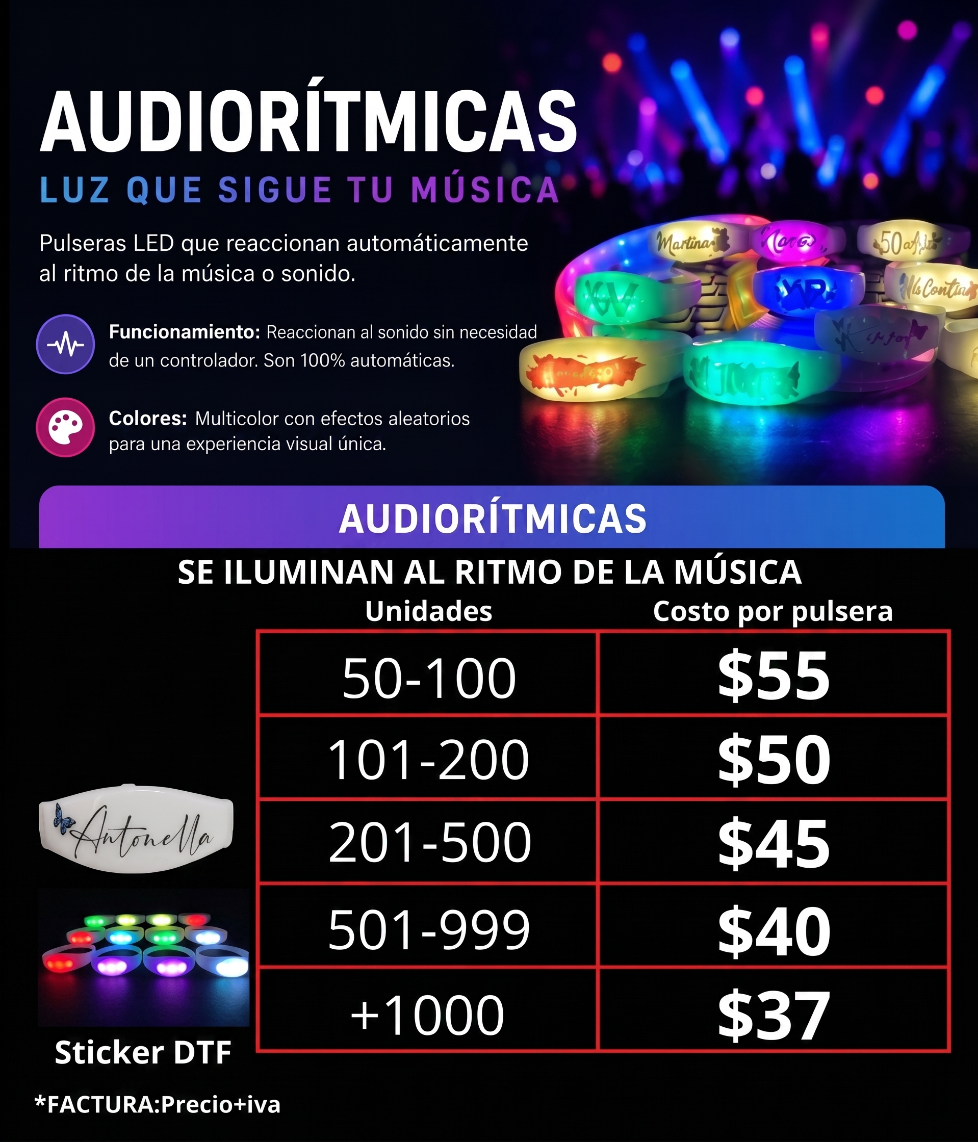 Pulseras Led Audioritmicas - Imagen 3