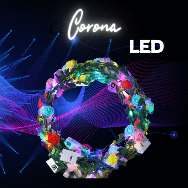 Corona de flores led